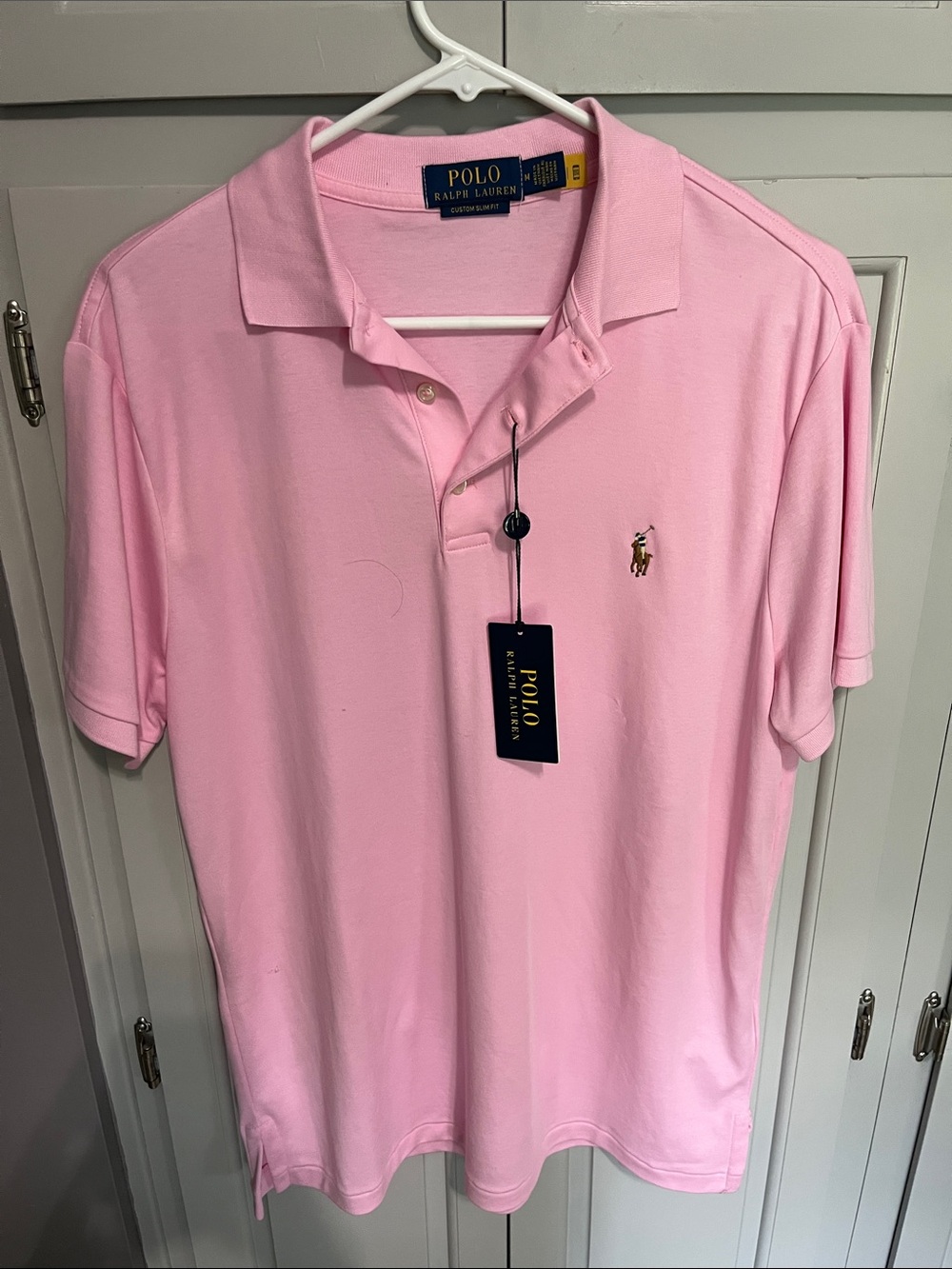 NWT Ralph Lauren Men’s Pink Polo Shirt with Embroidered Pony, medium